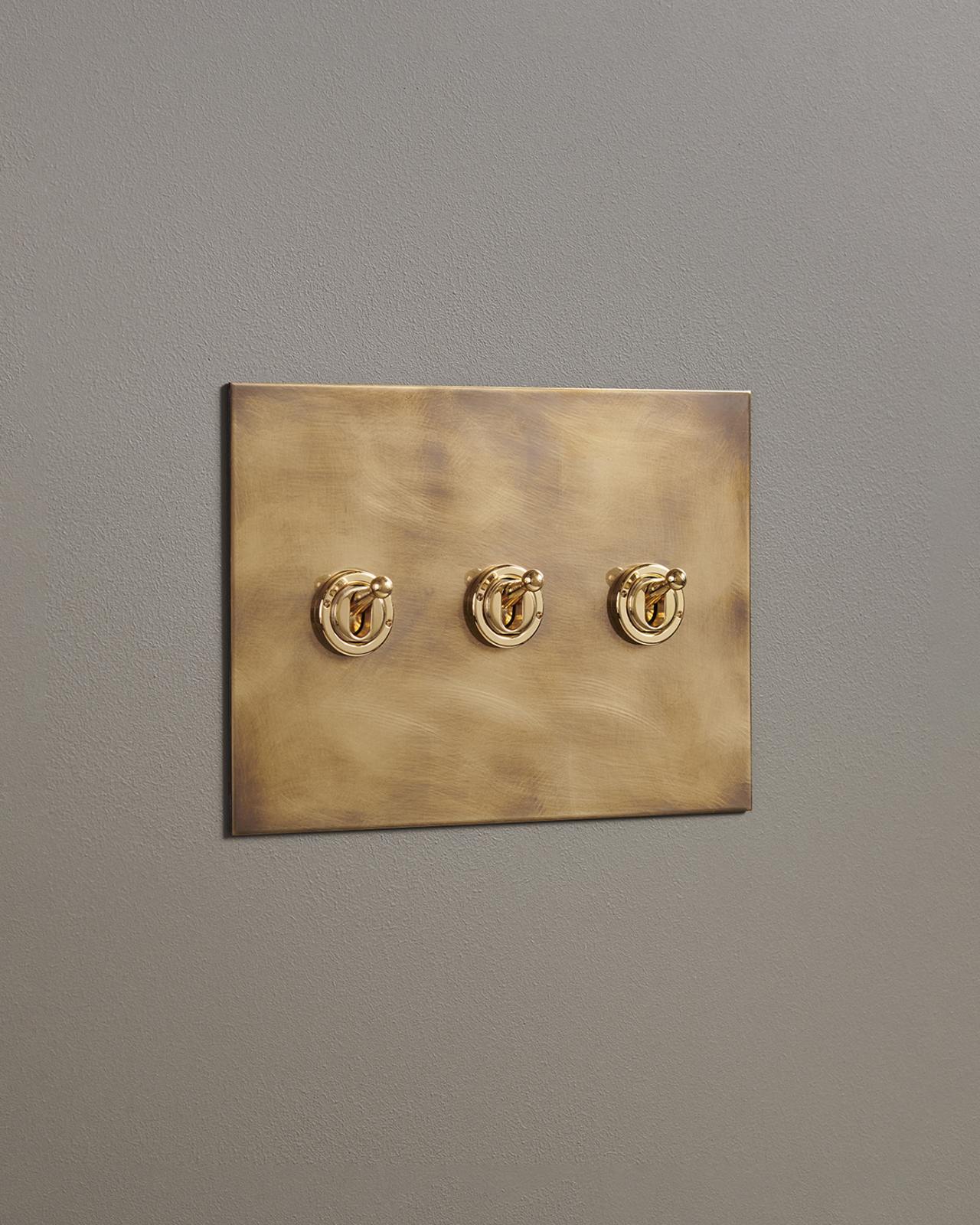 Aged Brass Toggle Switches deVOL Kitchens